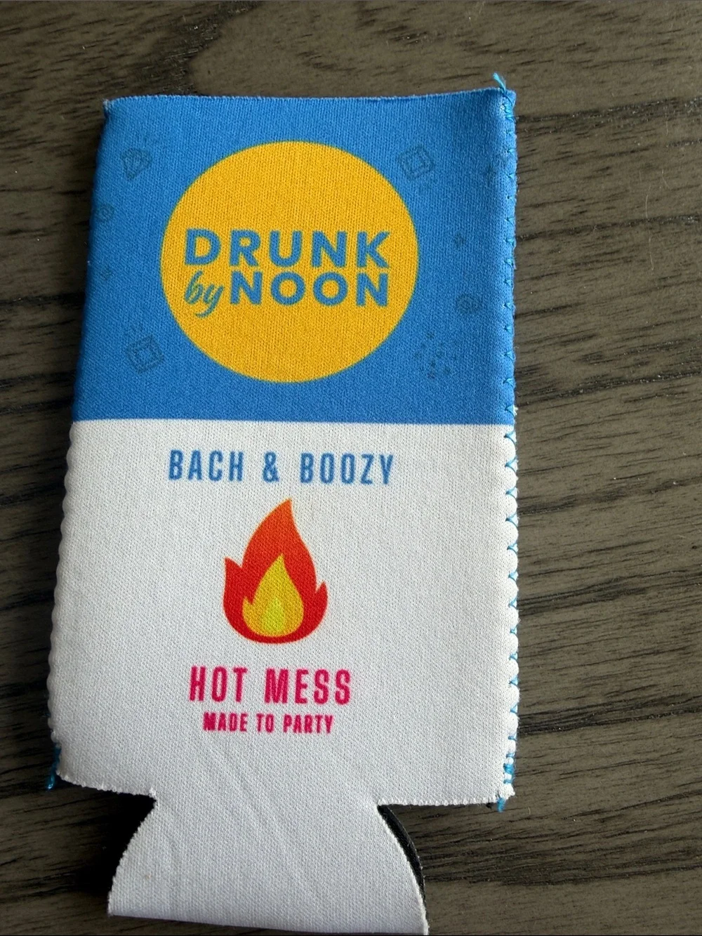 Drunk by Noon Blue Can Cooler Sleeves - 7-Pack Bachelorette Party Favors NWOT